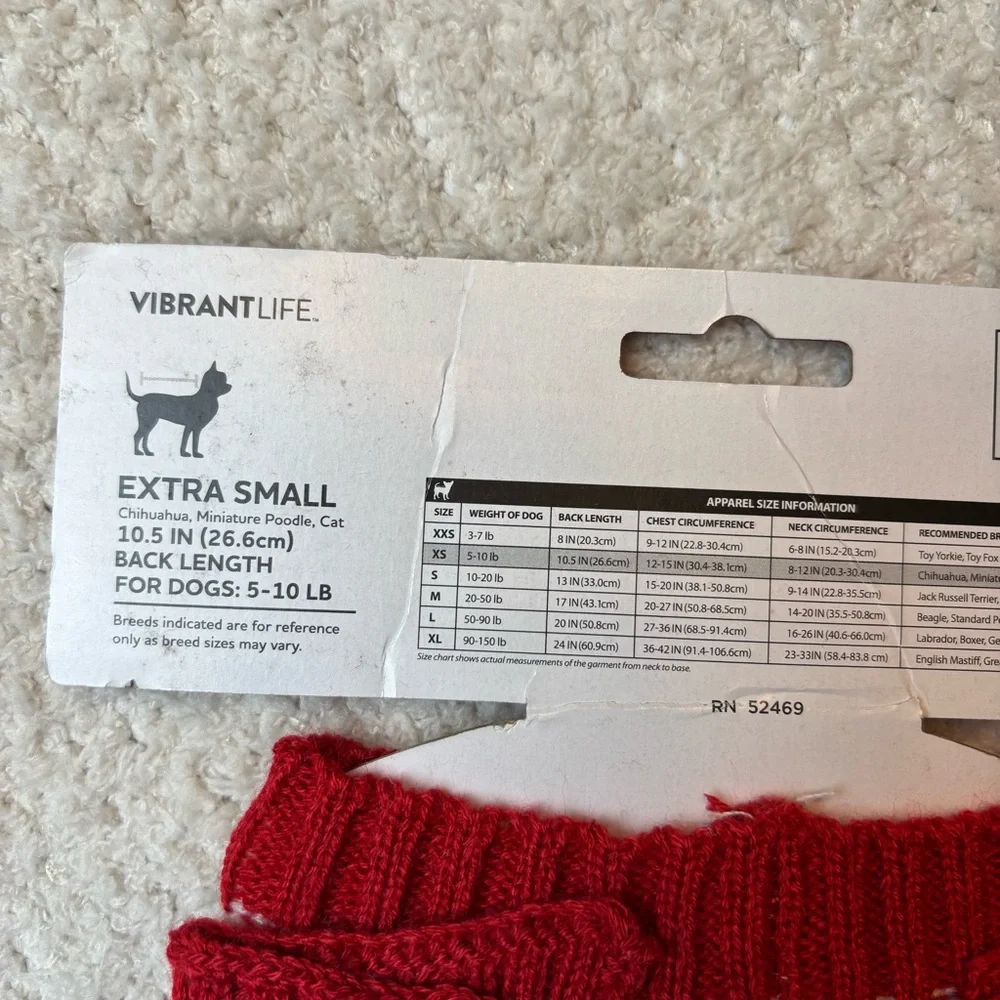 Vibrant Life Dog Sweater‎ XS Green Red Lot of 2 Holiday Gingerbread Merry Bright